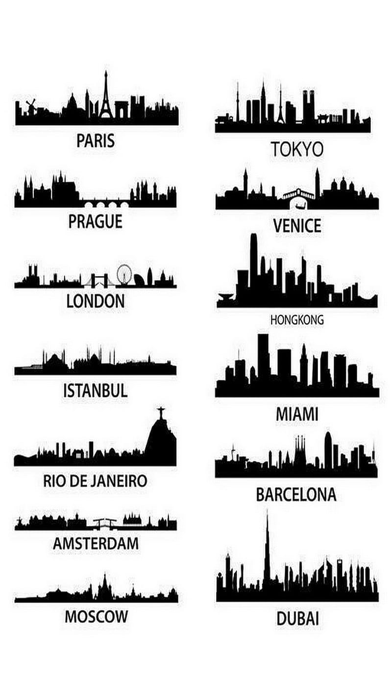 Cities, dubai, london, moscow, paris, prague, tokyo, venice, world, HD phone wallpaper