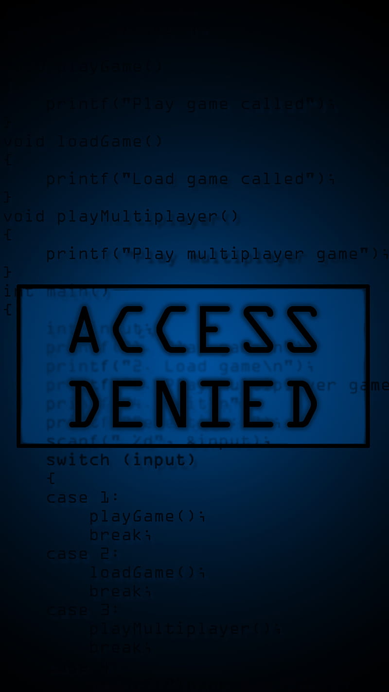 Access Denied, black, blue, code, game, HD phone wallpaper