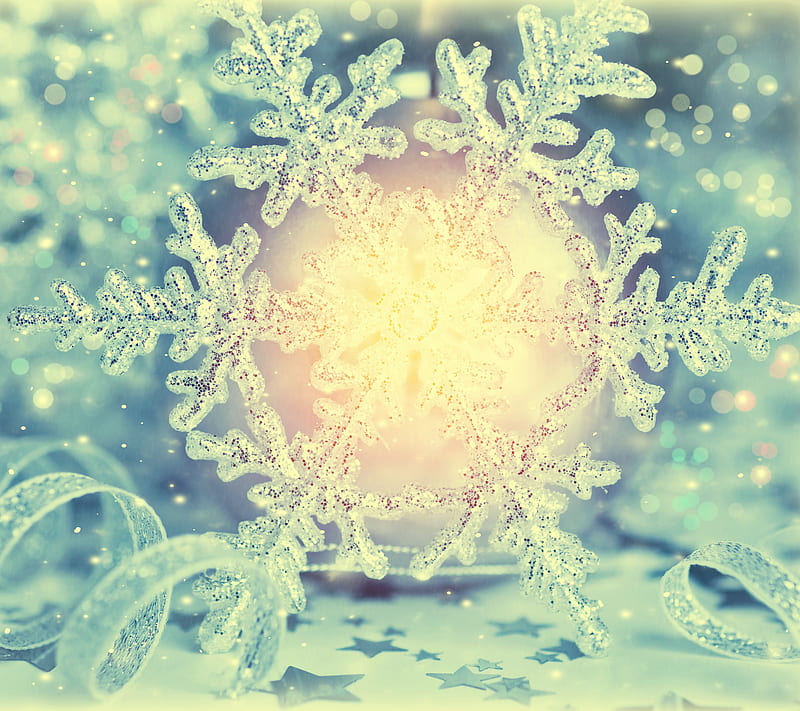 Xmas Snowflake, abstract, background, deco, light, snow, vintage, winter, HD wallpaper