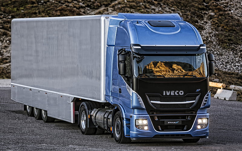 Iveco Stralis, 2020, heavy-duty truck, trucking, cargo delivery, new blue Stralis, italian trucks, Iveco, HD wallpaper