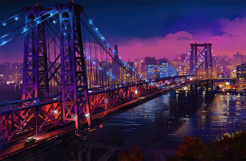 Williamsburg Bridge New York Digital Art , new-york, bridge, artist, artwork, digital-art, artstation, HD wallpaper
