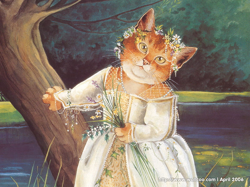 Susan Herbert painting, customize, painting, cat, susan herbert, kitten, HD wallpaper