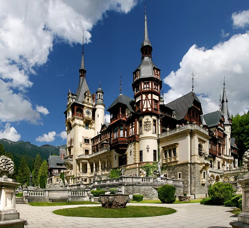 Romania-Peles Castle, peles castle, petre78, romania, HD wallpaper