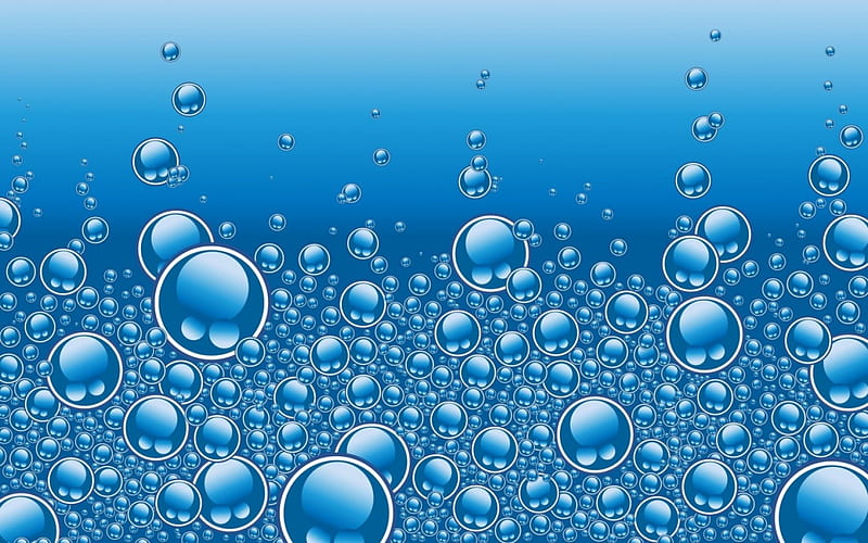 Bubbles, water, texture, white, blue, vector, HD wallpaper