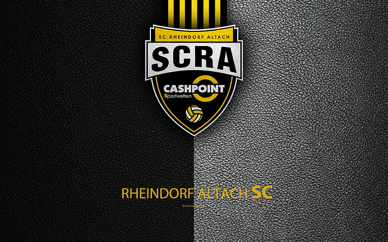 Rheindorf Altach FC leather texture, logo, Austrian football club, Austrian Bundesliga, Altach, Austria, football, HD wallpaper