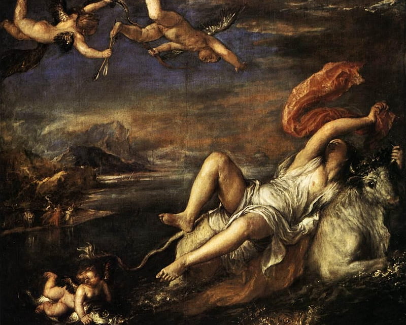 Titian - The Rape of Europa, 16th century, venice, mythology, italy, HD wallpaper