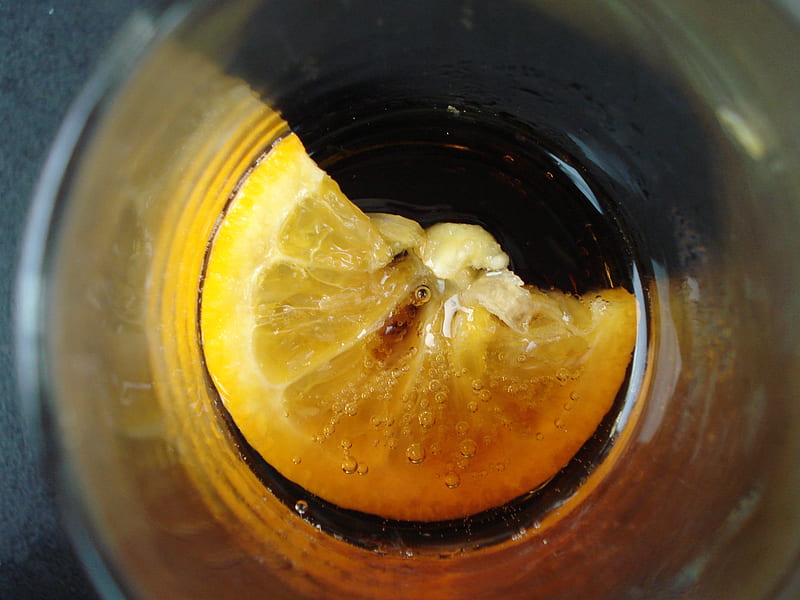 at the bottom of the glass, glass, center, citrus, lemon, HD wallpaper