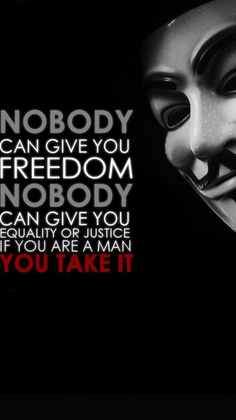 Anonymous Quote, dom, joker, saying, take it, vendata, vjustice, HD phone wallpaper