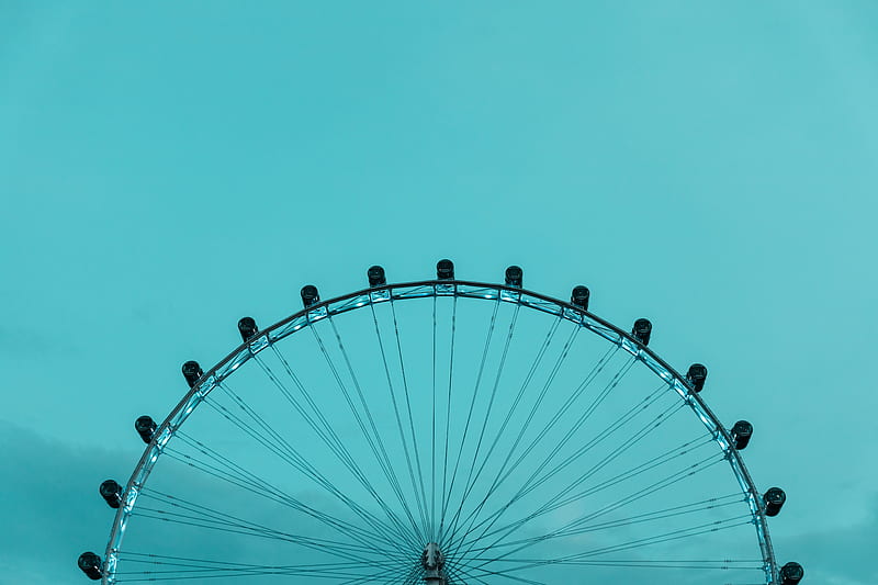 ferris wheel, sky, blue, HD wallpaper