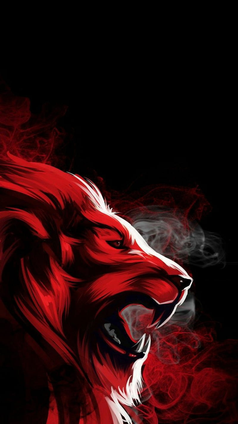 Lion, abstract, best, drawing, king, neon, HD phone wallpaper
