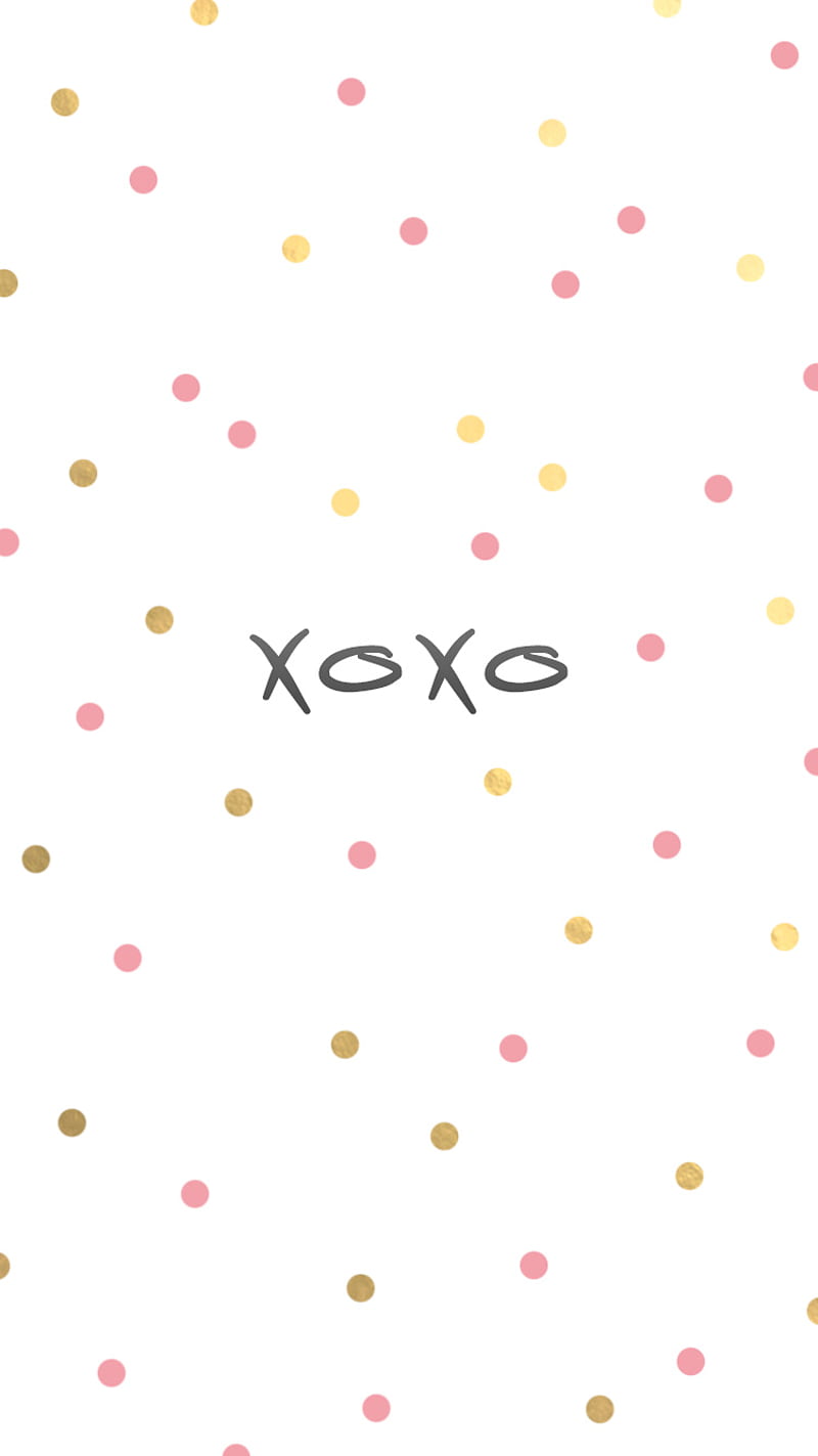 xoxo, bonito, dots, girly, iphone, pink, HD phone wallpaper