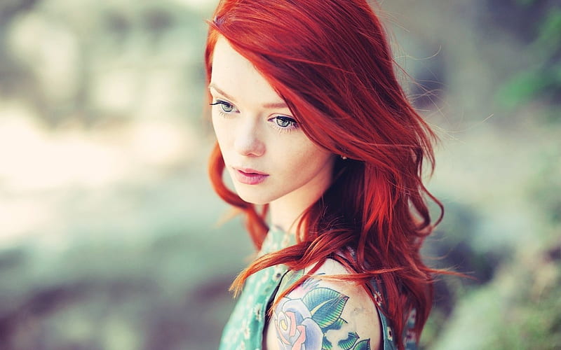 Redhead Beauty Girl Female Face Redhead Tattoo Hd Wallpaper Peakpx 9881