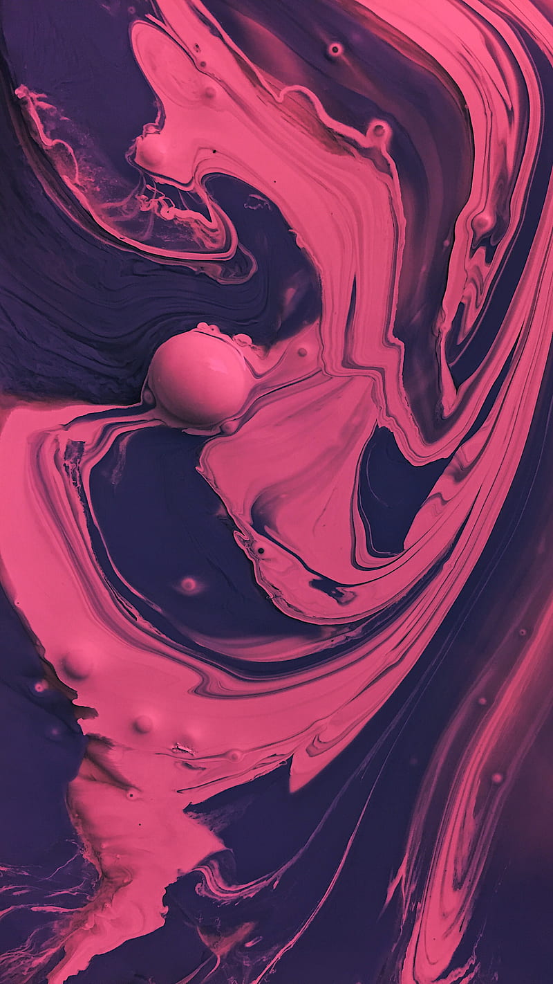 Paintful, The, abstract, art, arty, bubbles, flowing, liquid, paint, graphy, pink, purple, red, texture, HD phone wallpaper