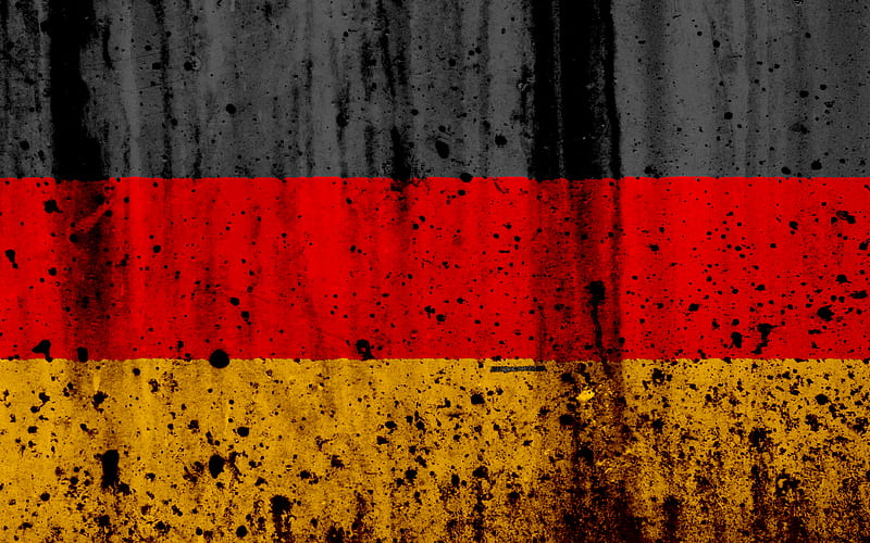 flag of Germany, German flag stone texture, grunge, Europe, Germany, national symbols, Germany national flag, HD wallpaper