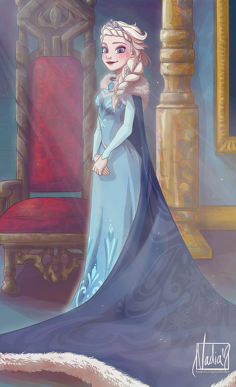 cartoon, Frozen (movie), fantasy girl, anime girls, dress, Princess Elsa, HD phone wallpaper