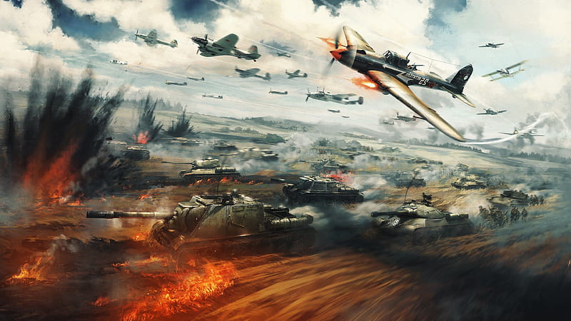War Thunder tanks, 2016 games, fighters, HD wallpaper