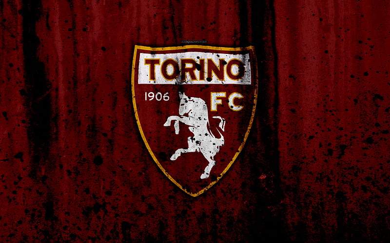 FC Torino logo, Serie A, stone texture, Torino, grunge, soccer, football club, Torino FC, HD wallpaper