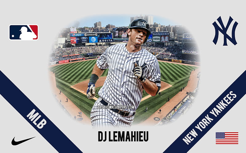 DJ LeMahieu, New York Yankees, American Baseball Player, MLB, portrait, USA, baseball, Yankee Stadium, New York Yankees logo, Major League Baseball, David John LeMahieu, HD wallpaper