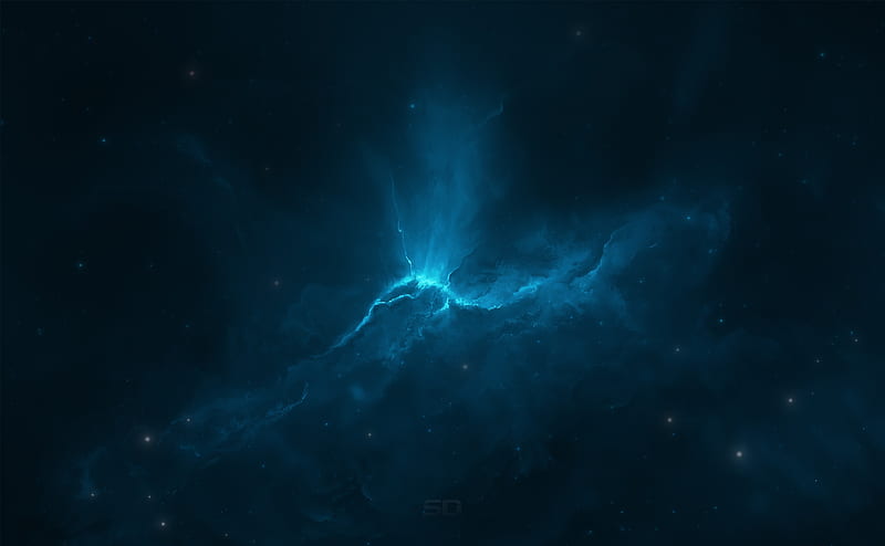 Atlantis Nebula 14 Ultra, Space, Nebula, Blue, Amazing, Futuristic, Cosmos, Brilliant, exciting, fascinating, excellent, HD wallpaper