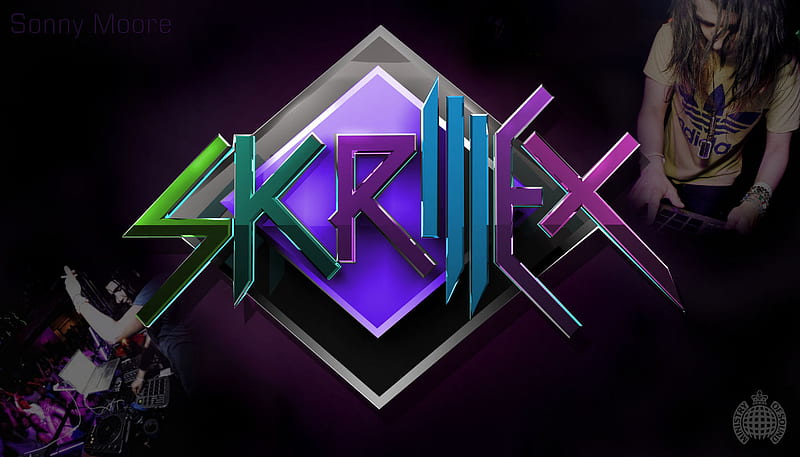  Logotipo de skrillex, skrillex, música, dubstep, dj, Fondo de pantalla HD