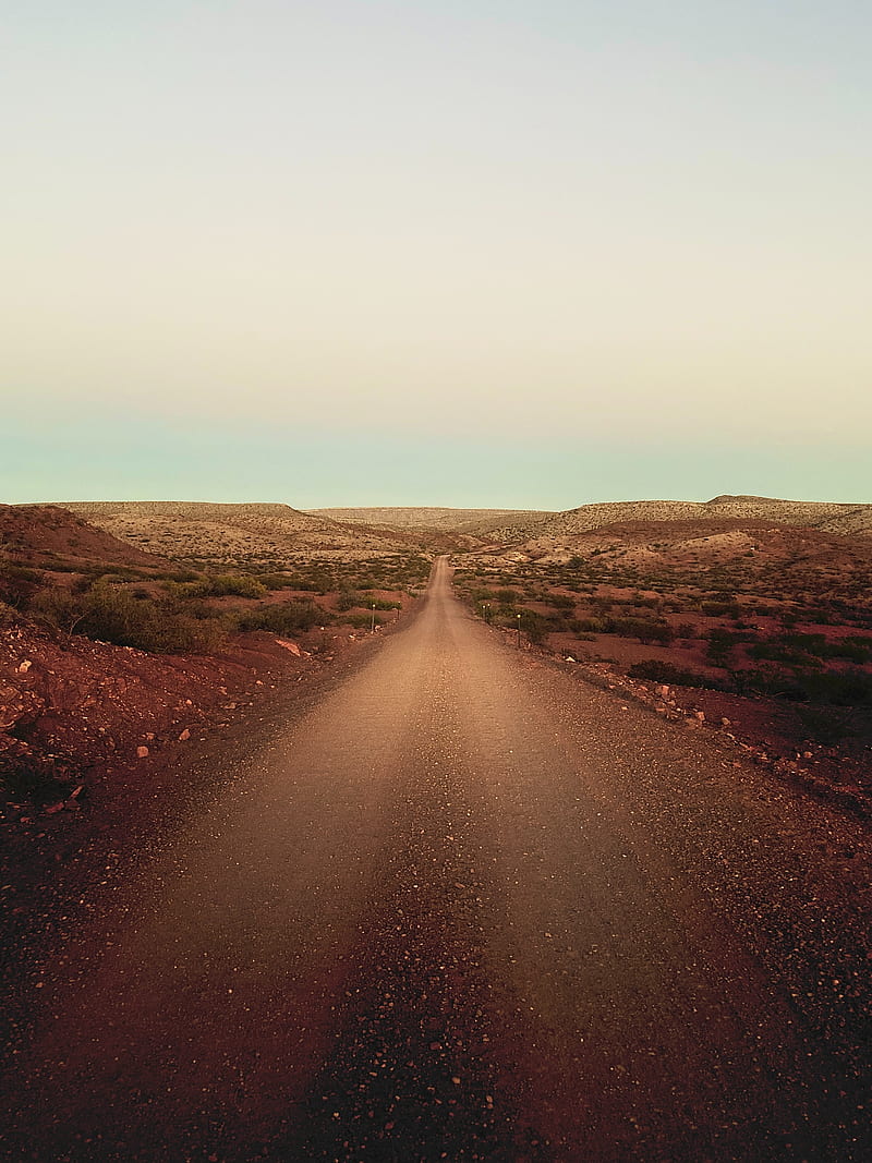 road, desert, hills, landscape, HD phone wallpaper