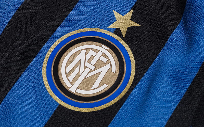 Internazionale FC, logo, emblem, Inter Milan FC, Italian football club, fabric texture, Milan, Serie A, Italy, HD wallpaper