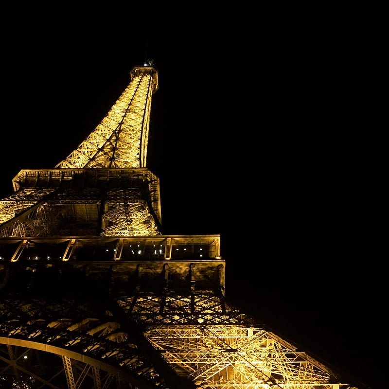 Eiffel Tower, Paris, night, HD phone wallpaper