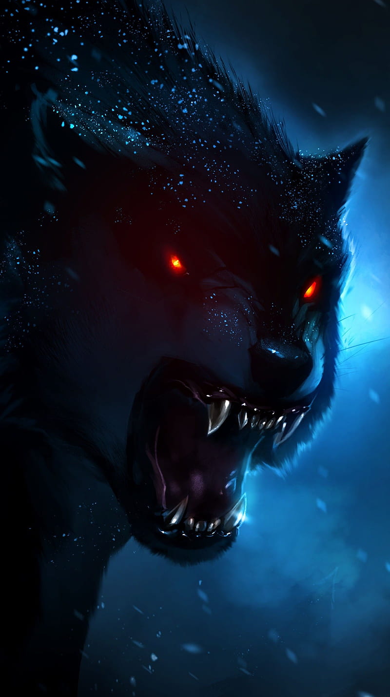 Angry Beast, angry, beast, red eye, HD phone wallpaper