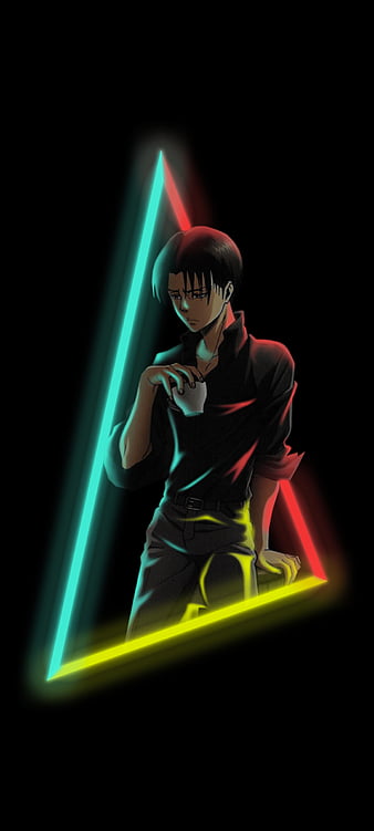 Levi Neon, attack on titan, aot, black, simple, anime, HD phone wallpaper