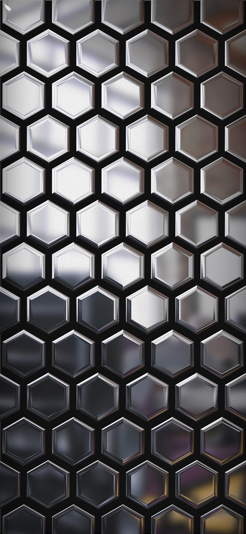 Shiny Silver Poly , polygon, x3mcx, metal, hexagon, HD phone wallpaper
