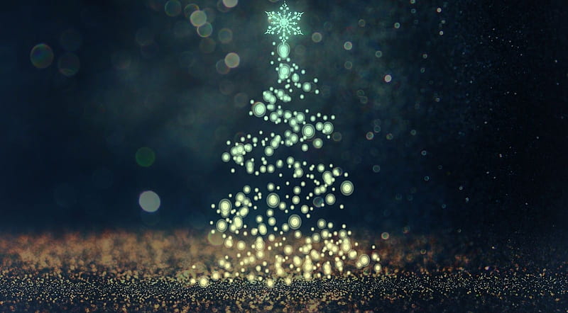 Christmas tree bokeh, Christmas, christmas tree, bokeh, holiday abstract, digital art, Xmas, background, HD wallpaper