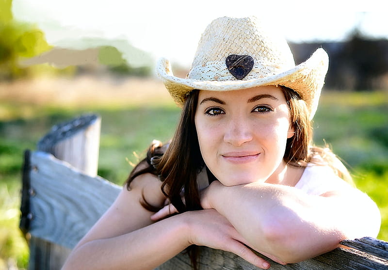 Day Dreaming Fence Female Models Hats Cowgirl Ranch Fun Outdoors Hd Wallpaper Peakpx