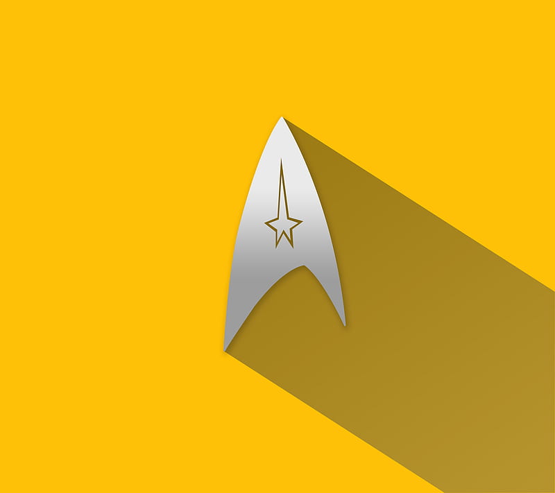 Star Trek Command, command, flat, long shadow, minimal, star trek, yellow, HD wallpaper