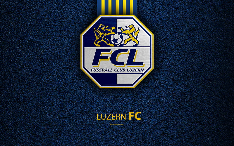 Luzern FC football club, leather texture, logo, emblem, Swiss Super League, Lucerne, Switzerland, football, HD wallpaper