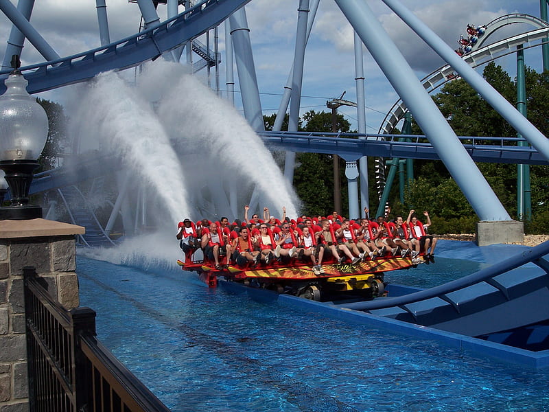 Griffon At Water Brakes, fun, thrilling, exciting, roller coaster, HD wallpaper