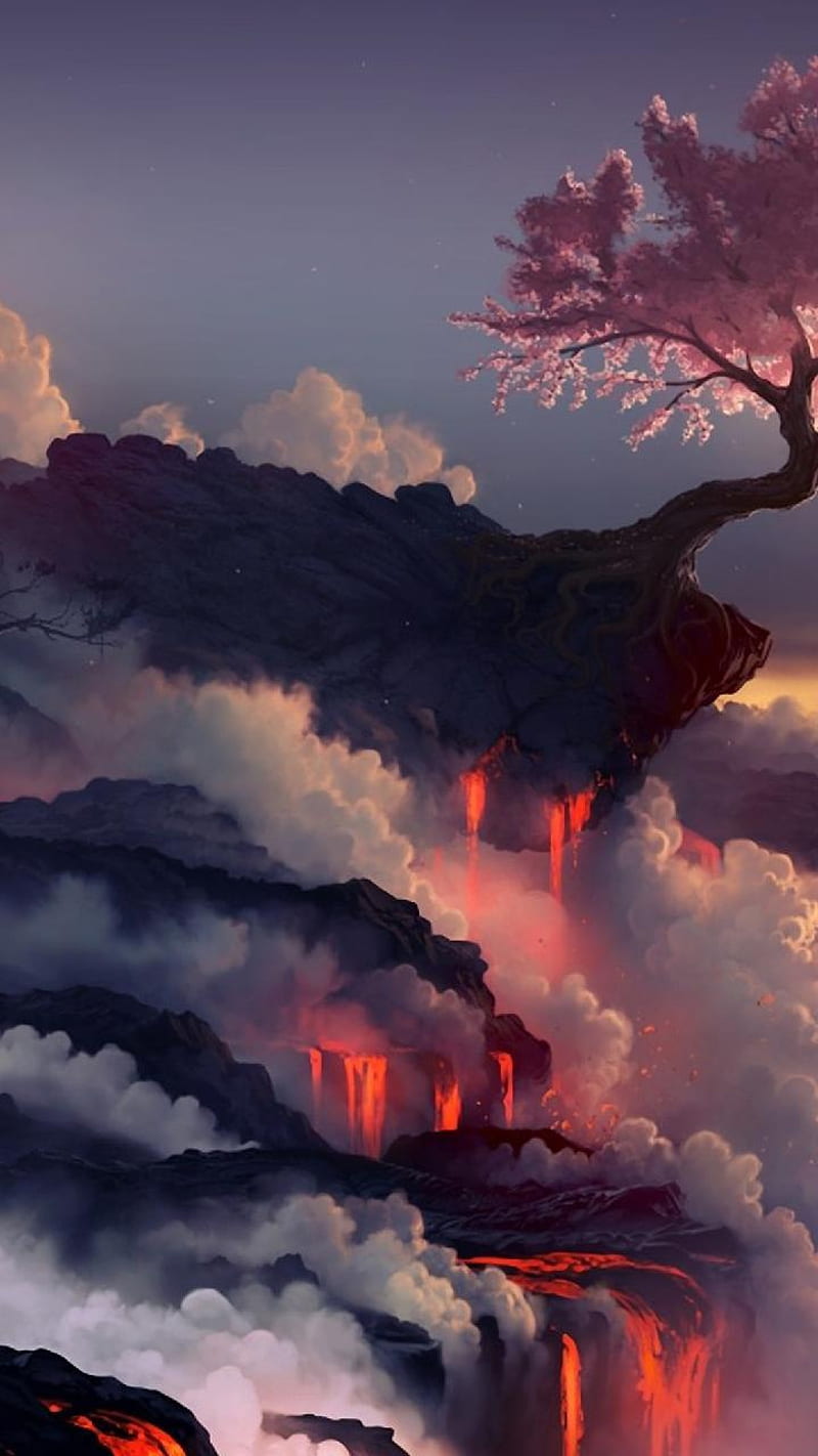 árbol de cerezos en flor, lava, japón, la vida, las flores, Fondo de  pantalla de teléfono HD | Peakpx