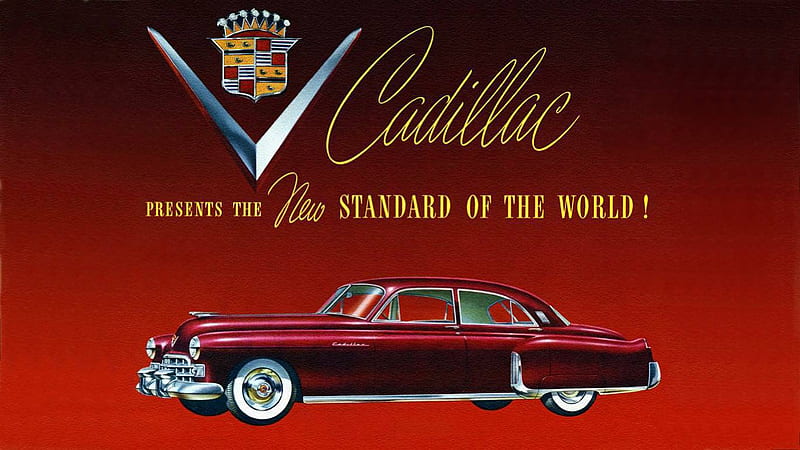 1948 Cadillac Ad, cadillac, carros, advertising, automobile vintage, HD wallpaper