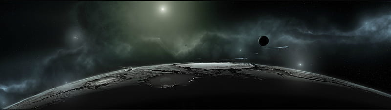black planet #space #Moon #meteors multiple display K # # #. Planets , Dual screen ,, Mars Dual Monitor, HD wallpaper