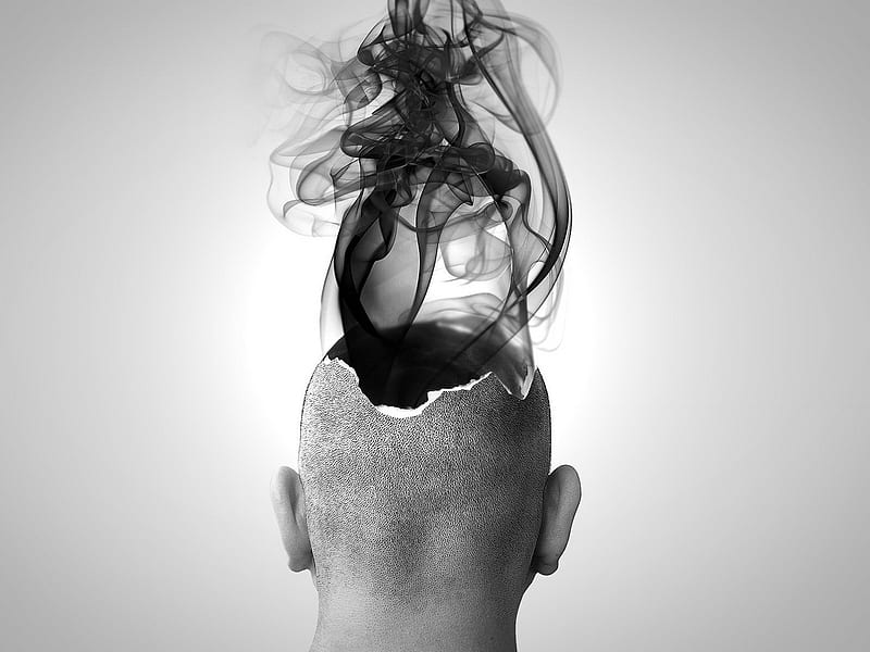 Stress Thinking, black and white, 3d, abstract, HD wallpaper