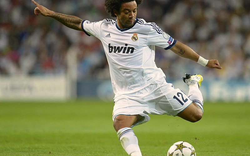 Marcelo, Real Madrid, La Liga, Brazilian footballer, talent, Spain, football, HD wallpaper