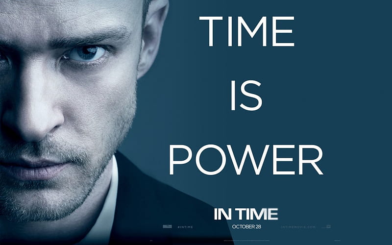 In Time (2011), poster, movie, Justin Timberlake, in time, man, fantasy, face, actor, blue, HD wallpaper