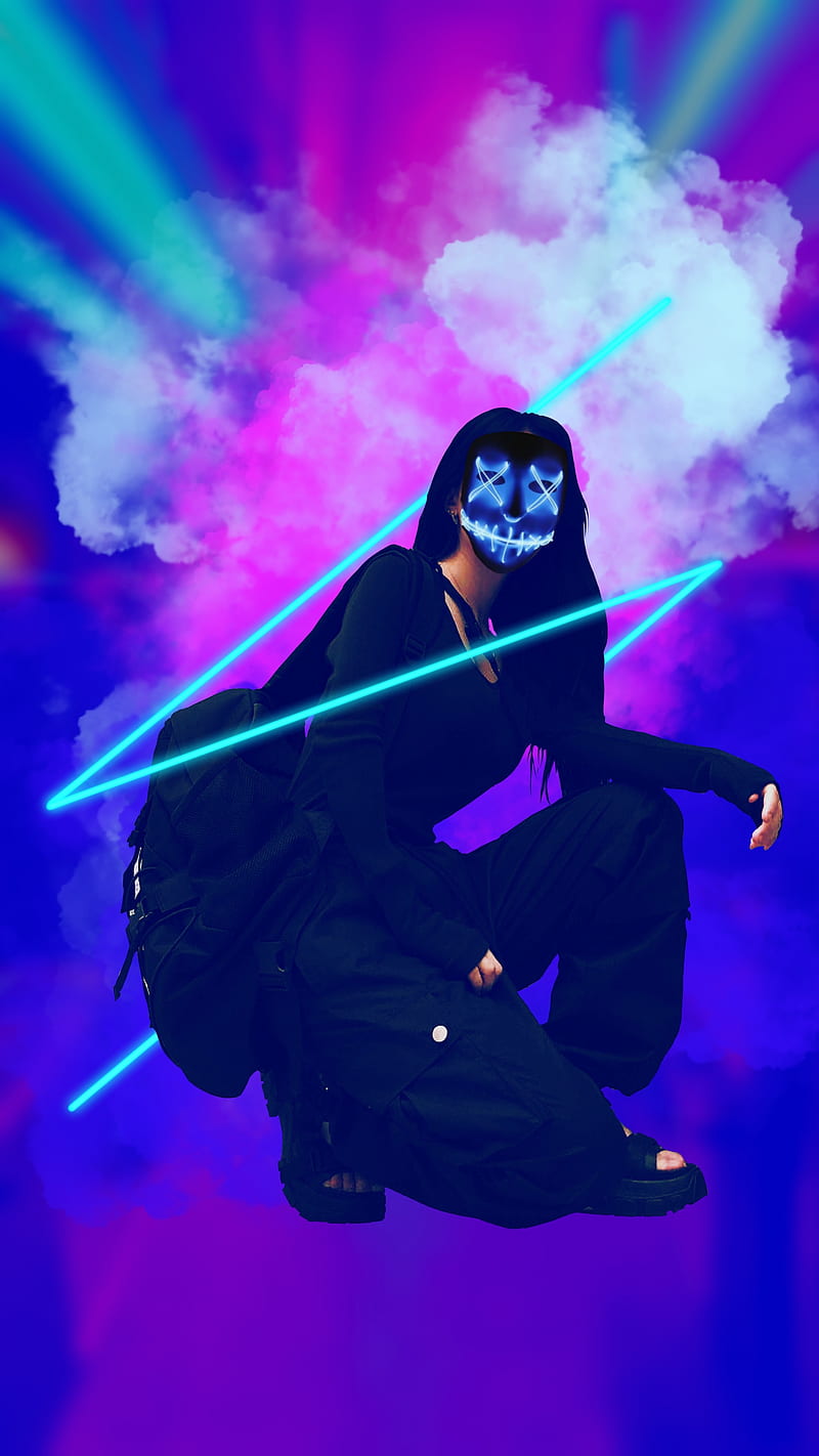 The hoodie neon mask Wallpapers Download | MobCup