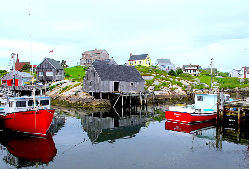 Canada, Nova Scotia, Peggy's Cove. Fishing gear and harbor. Poster Print by  Jaynes Gallery - Item # VARPDDCN07BJY0034 - Posterazzi