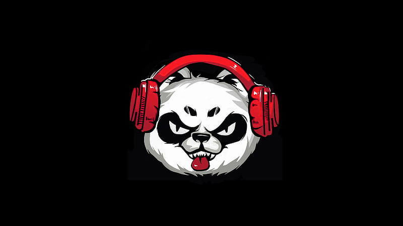 Naughty Panda Minimal , panda, minimalism, minimalist, artist, artwork, digital-art, black, dark, oled, HD wallpaper