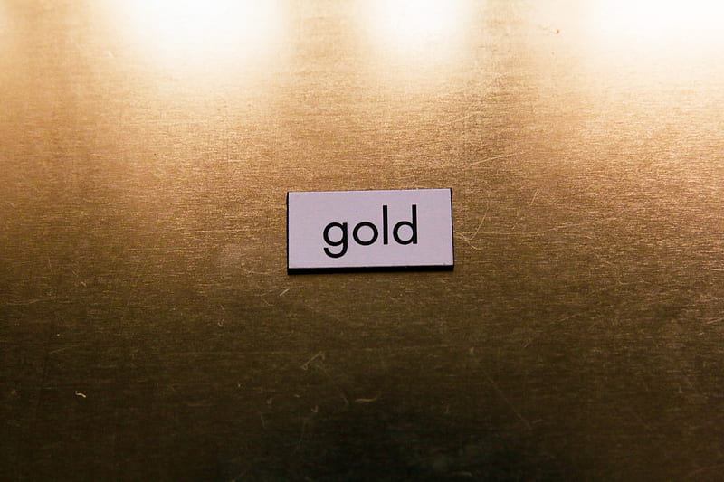 gold, word, inscription, surface, texture, HD wallpaper