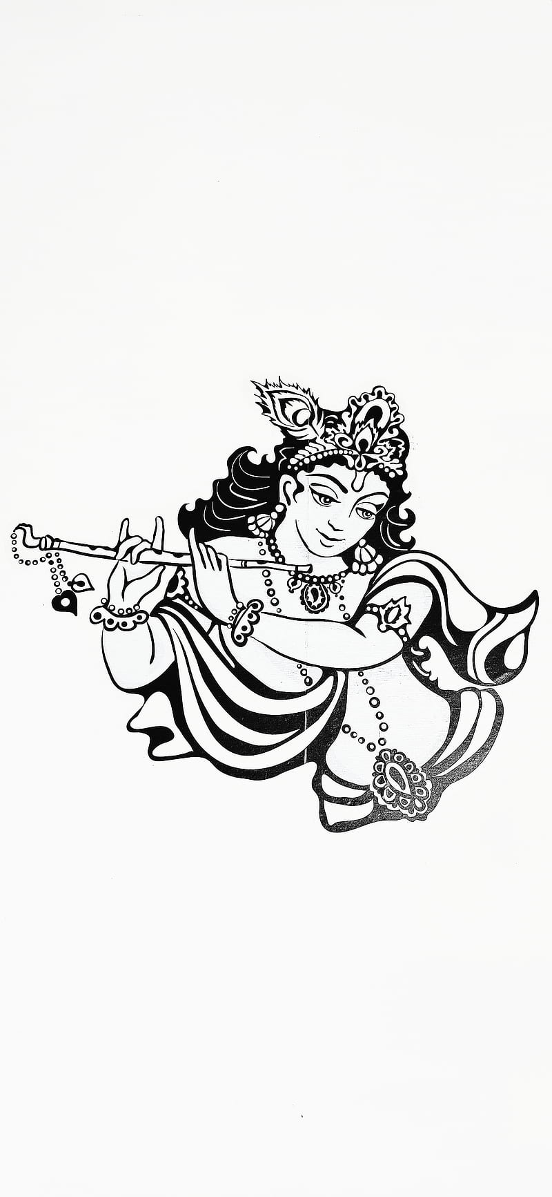 White krishna ji, bonito, black, flute, gopal, kanha, krishn, material,  white background, HD phone wallpaper | Peakpx