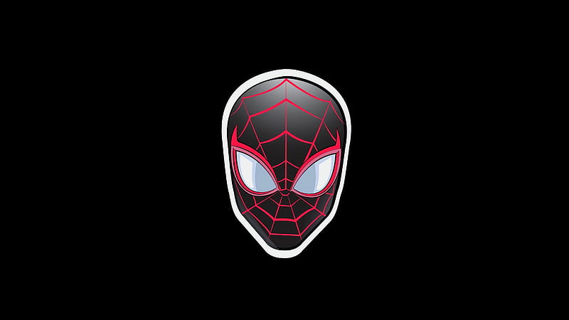 Spiderman Sticker Minimal Badge , spiderman, superheroes, artist, artwork, digital-art, minimalism, minimalist, dark, black, HD wallpaper