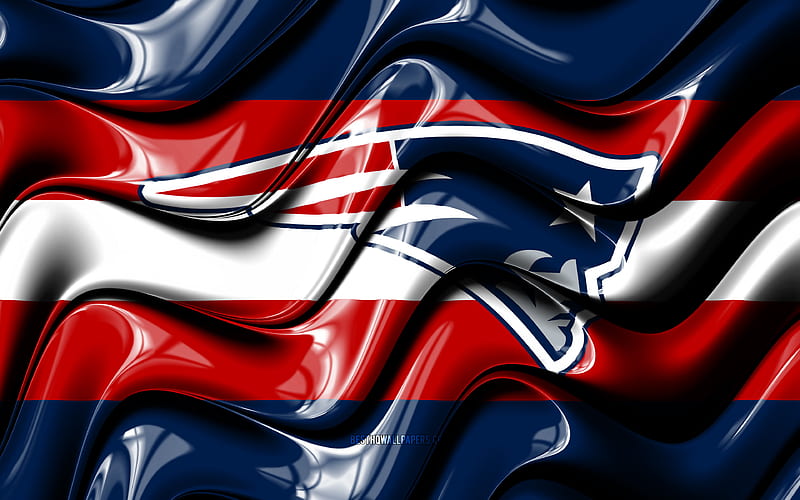 New England Patriots flag blue an red 3D waves, NFL, american football team, New England Patriots logo, american football, New England Patriots, HD wallpaper