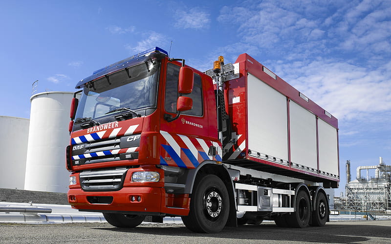 DAF CF, 6х2, fire truck, special truck, rescuers, German rescue service, DAF, HD wallpaper