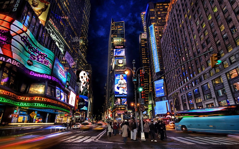 Times Square Night-Traveled the world graphy, HD wallpaper